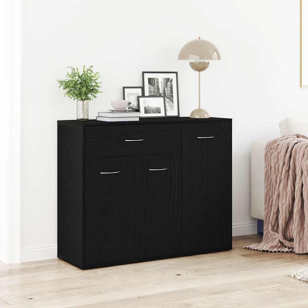 vidaXL Sideboard Black Oak 88x30x70 cm Engineered Wood