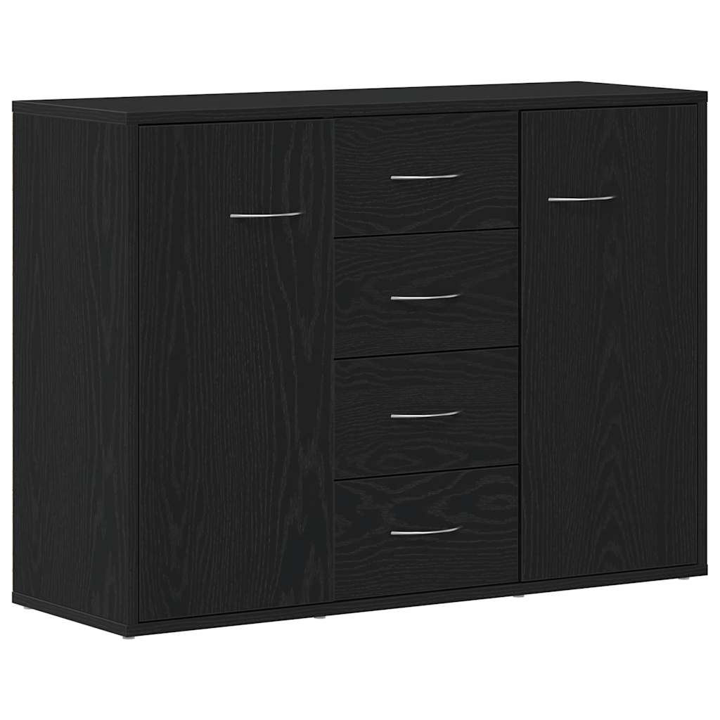 vidaXL Sideboard Black Oak 88x30x64 cm Engineered Wood