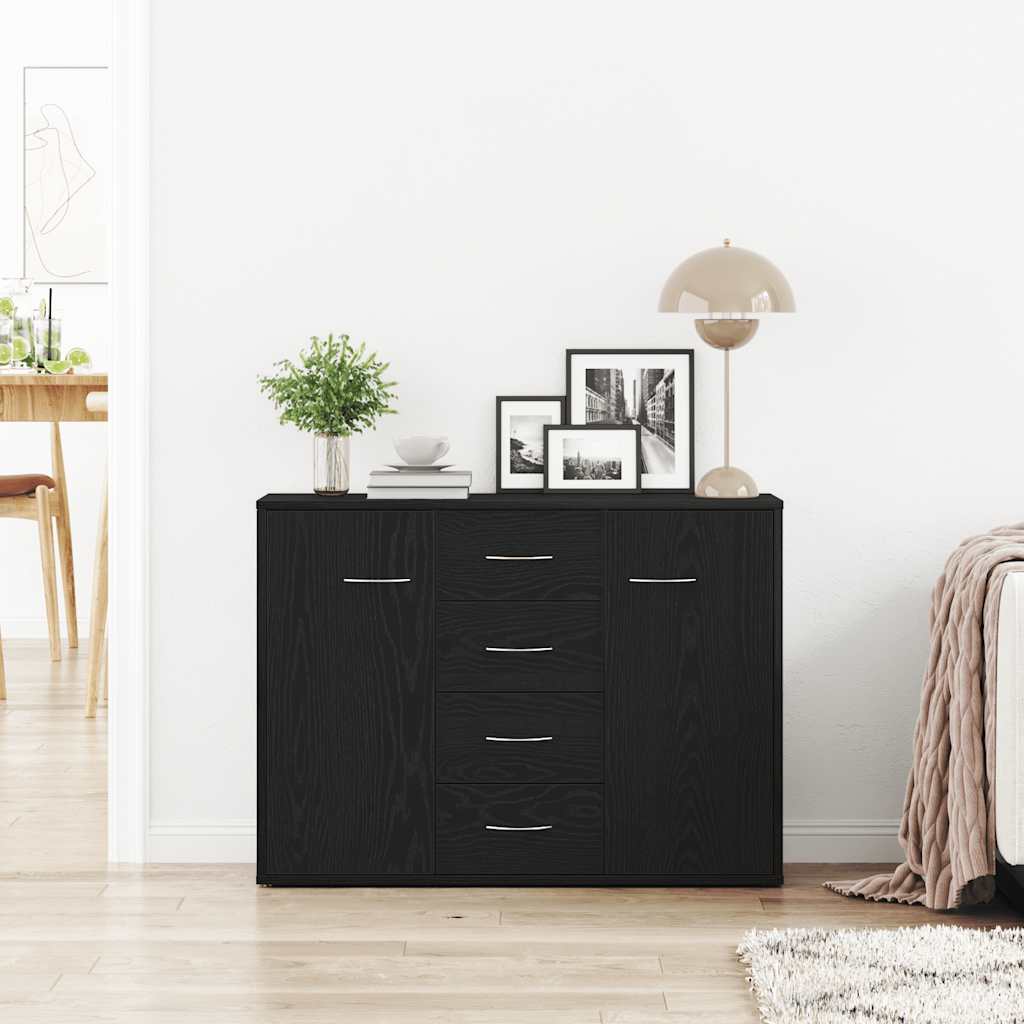 vidaXL Sideboard Black Oak 88x30x64 cm Engineered Wood