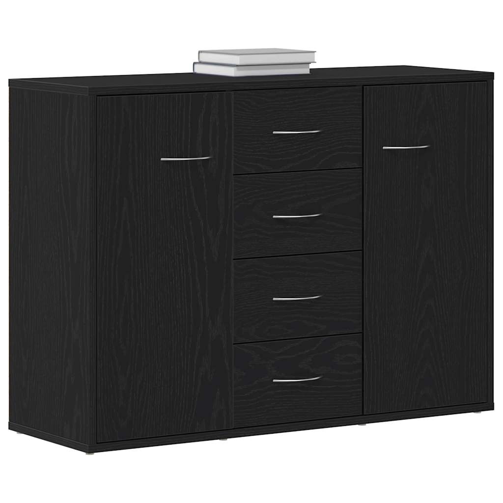 vidaXL Sideboard Black Oak 88x30x64 cm Engineered Wood