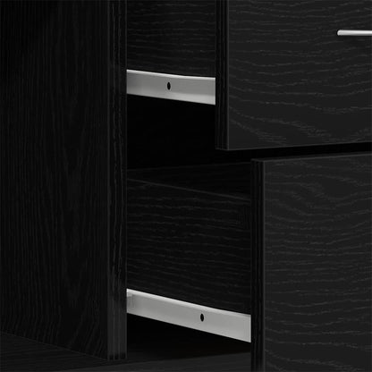 vidaXL Sideboard Black Oak 88x30x64 cm Engineered Wood