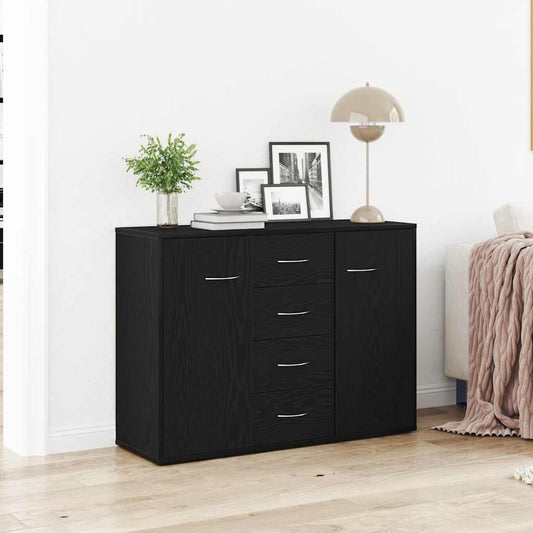 vidaXL Sideboard Black Oak 88x30x64 cm Engineered Wood