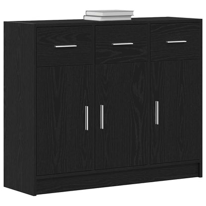 vidaXL Sideboard Black Oak 91x28x75 cm Engineered Wood