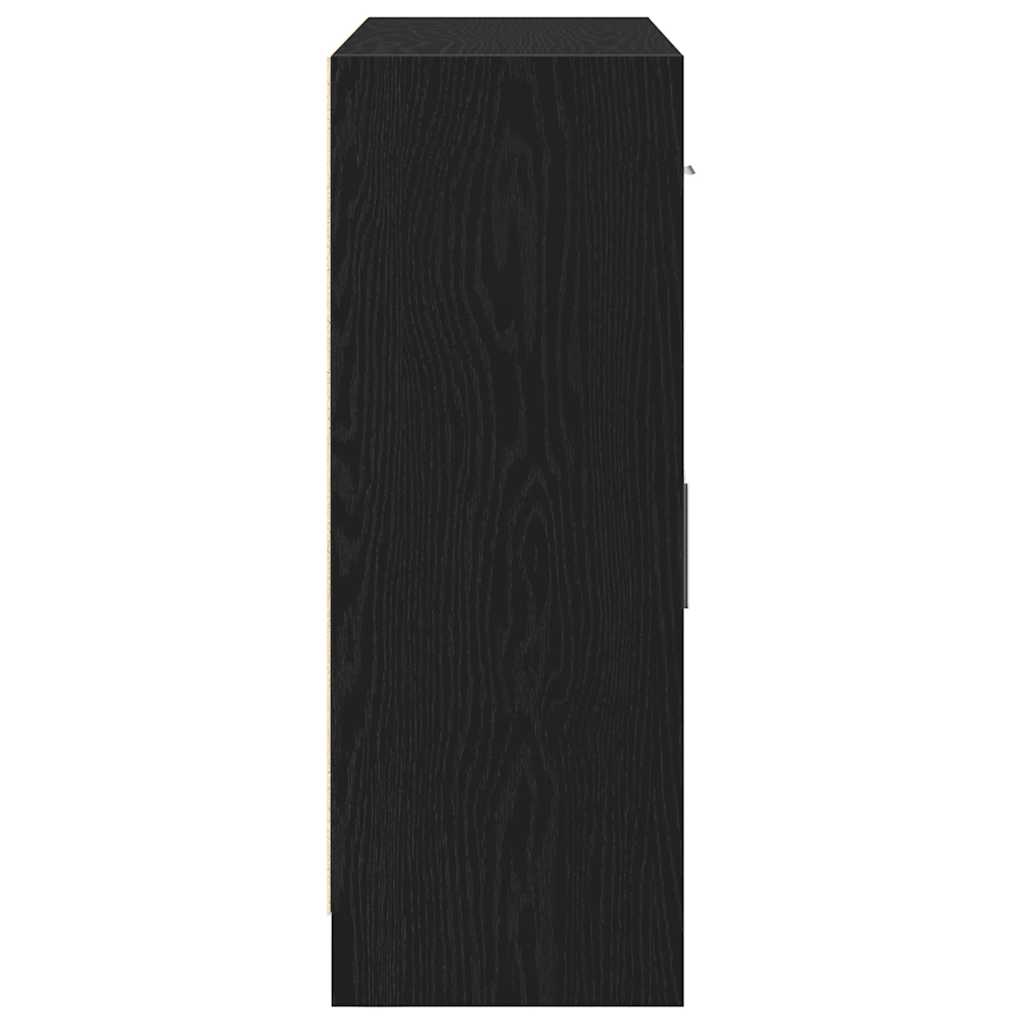 vidaXL Sideboard Black Oak 91x28x75 cm Engineered Wood