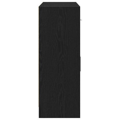 vidaXL Sideboard Black Oak 91x28x75 cm Engineered Wood
