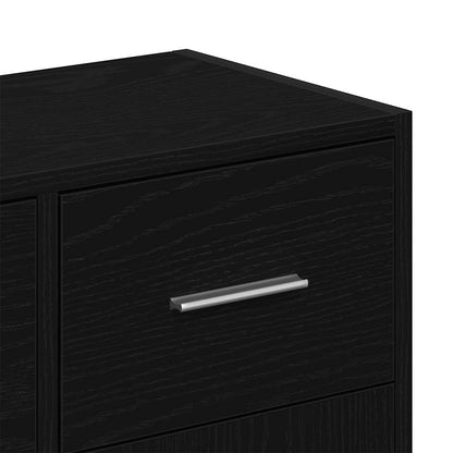 vidaXL Sideboard Black Oak 91x28x75 cm Engineered Wood