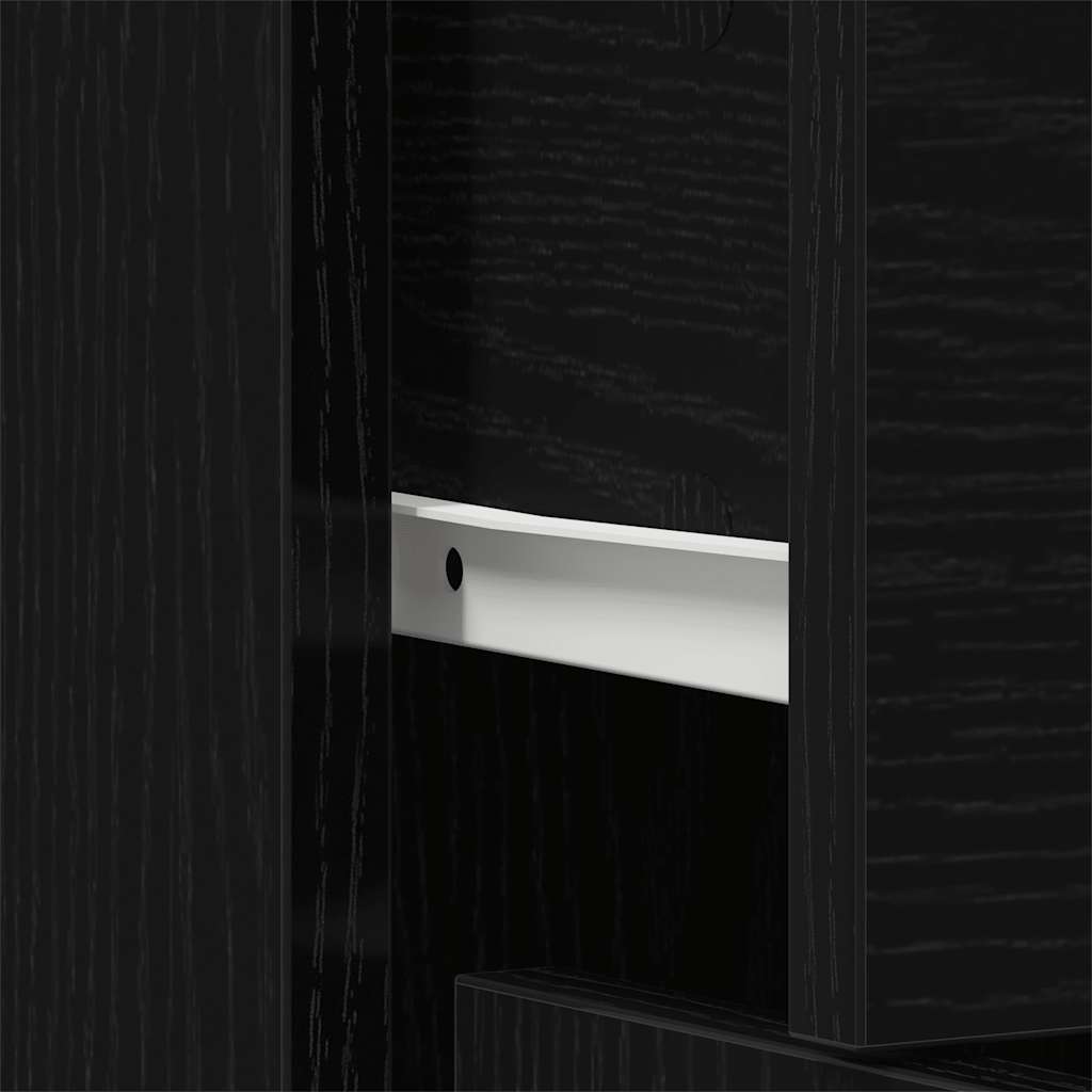 vidaXL Sideboard Black Oak 91x28x75 cm Engineered Wood