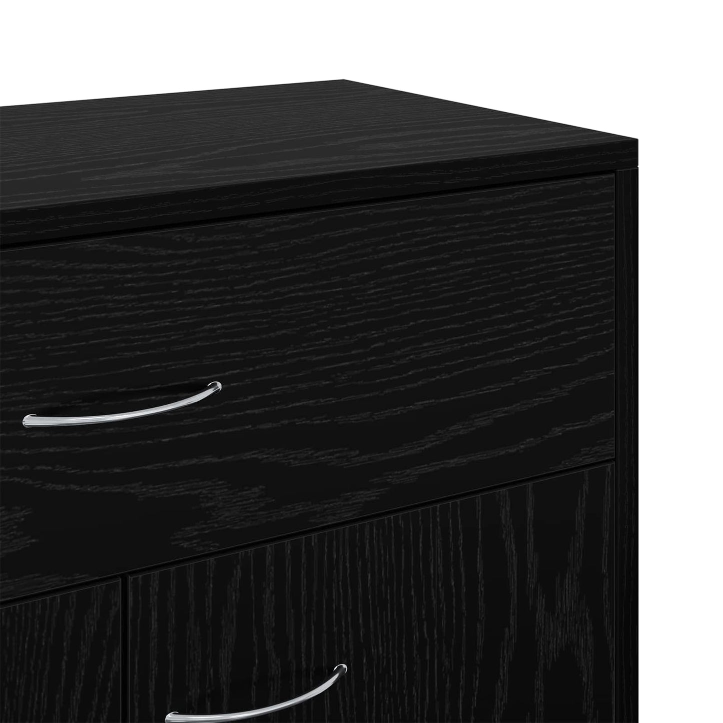vidaXL Sideboard with Drawer Black Oak 60 x 30 x 75 cm Engineered Wood