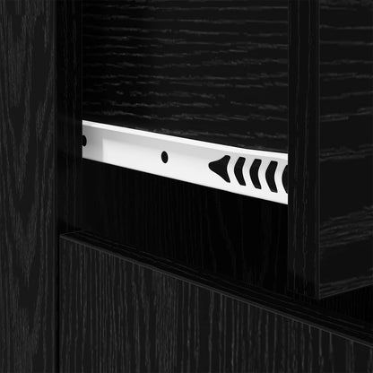 vidaXL Sideboard with Drawer Black Oak 60 x 30 x 75 cm Engineered Wood