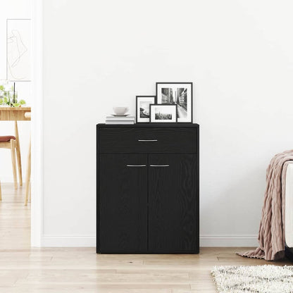 vidaXL Sideboard with Drawer Black Oak 60 x 30 x 75 cm Engineered Wood