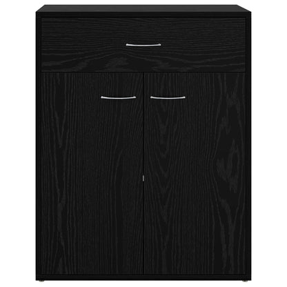vidaXL Sideboard with Drawer Black Oak 60 x 30 x 75 cm Engineered Wood