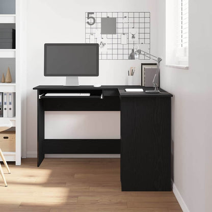 vidaXL Corner Desk Black Oak 120 x 140 x 75 cm Engineered Wood