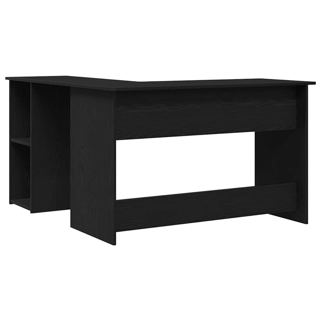 vidaXL Corner Desk Black Oak 120 x 140 x 75 cm Engineered Wood