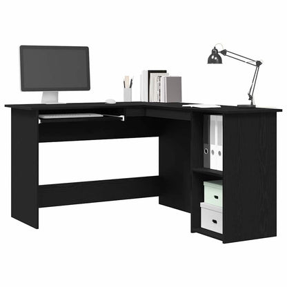 vidaXL Corner Desk Black Oak 120 x 140 x 75 cm Engineered Wood