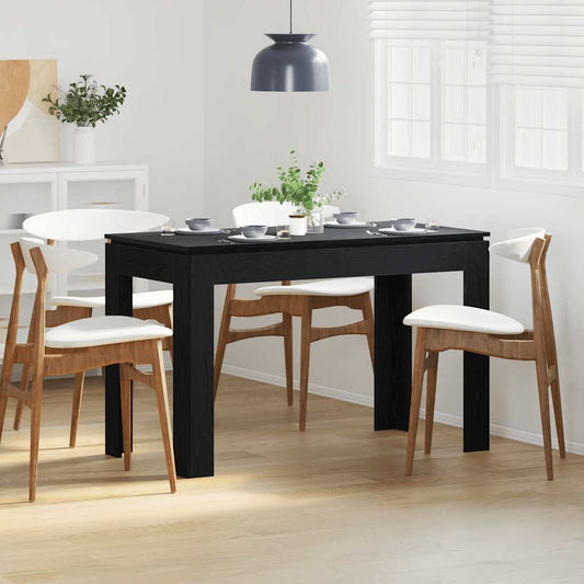 vidaXL Dining Table Black Oak 120x60x76 cm Engineered Wood