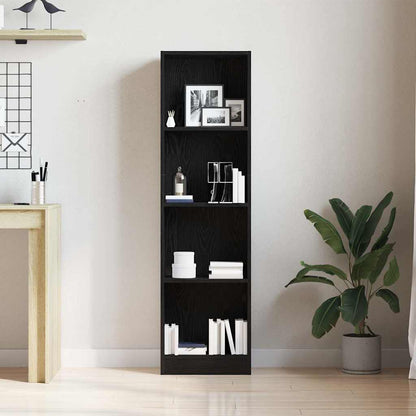 vidaXL Bookcase Black Oak 40x24x143 cm Engineered Wood
