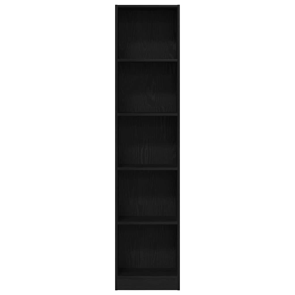 vidaXL Bookcase Black Oak 40x24x176 cm Engineered Wood