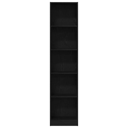 vidaXL Bookcase Black Oak 40x24x176 cm Engineered Wood