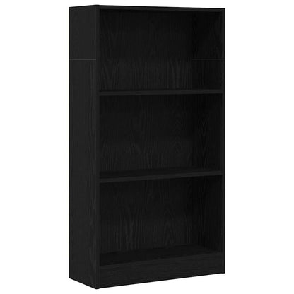 vidaXL Bookcase Black Oak 60x24x109 cm Engineered Wood