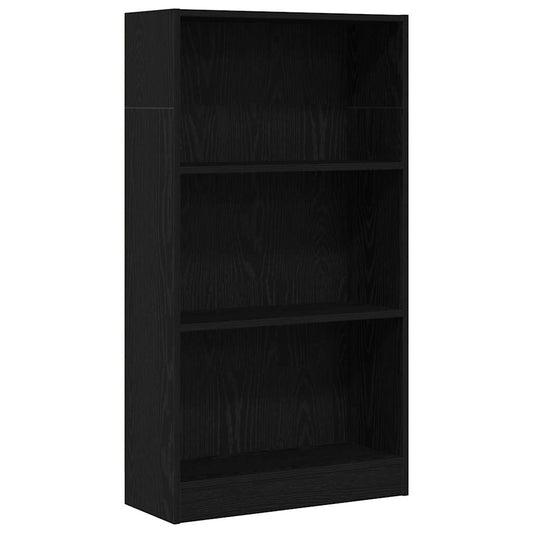 vidaXL Bookcase Black Oak 60x24x109 cm Engineered Wood
