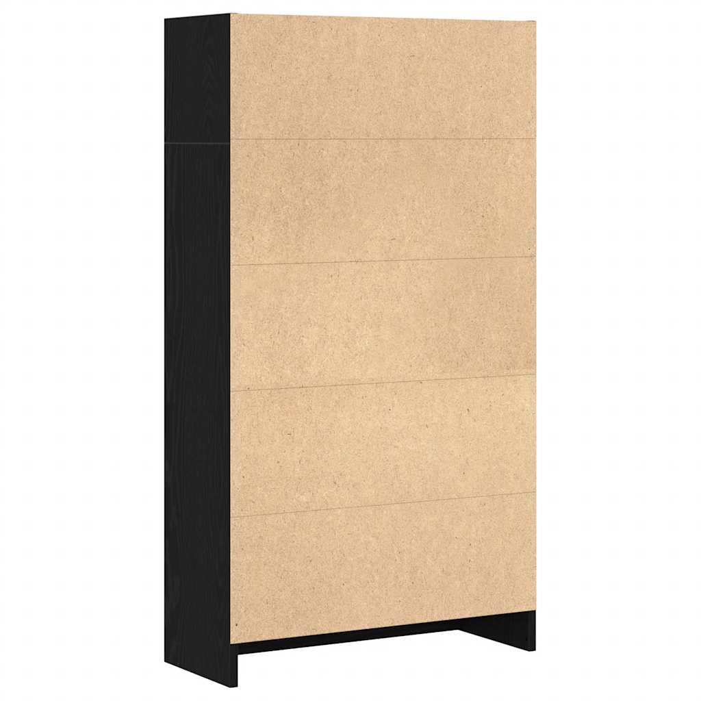 vidaXL Bookcase Black Oak 60x24x109 cm Engineered Wood