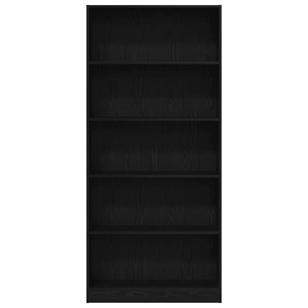 vidaXL Bookcase Black Oak 80x24x176 cm Engineered Wood
