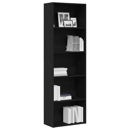 vidaXL Bookcase Black Oak 60x30x189 cm Engineered Wood