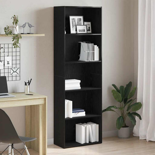 vidaXL Bookcase Black Oak 60x30x189 cm Engineered Wood