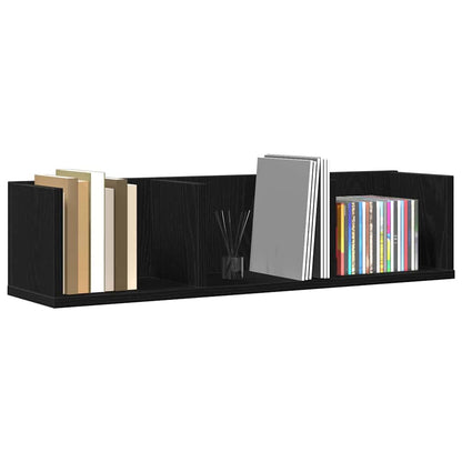 vidaXL Wall Shelf with Shelf Black Oak 75 x 18 x 18 cm Engineered Wood