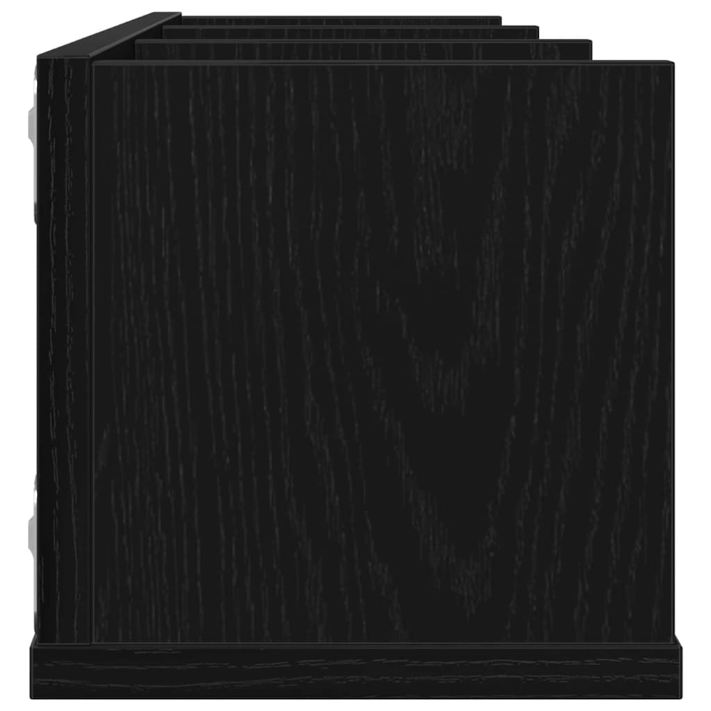 vidaXL Wall Shelf with Shelf Black Oak 75 x 18 x 18 cm Engineered Wood