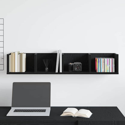 vidaXL Wall Shelf Black Oak 100 x 18 x 18 cm Engineered Wood