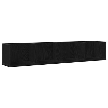 vidaXL Wall Shelf Black Oak 100 x 18 x 18 cm Engineered Wood
