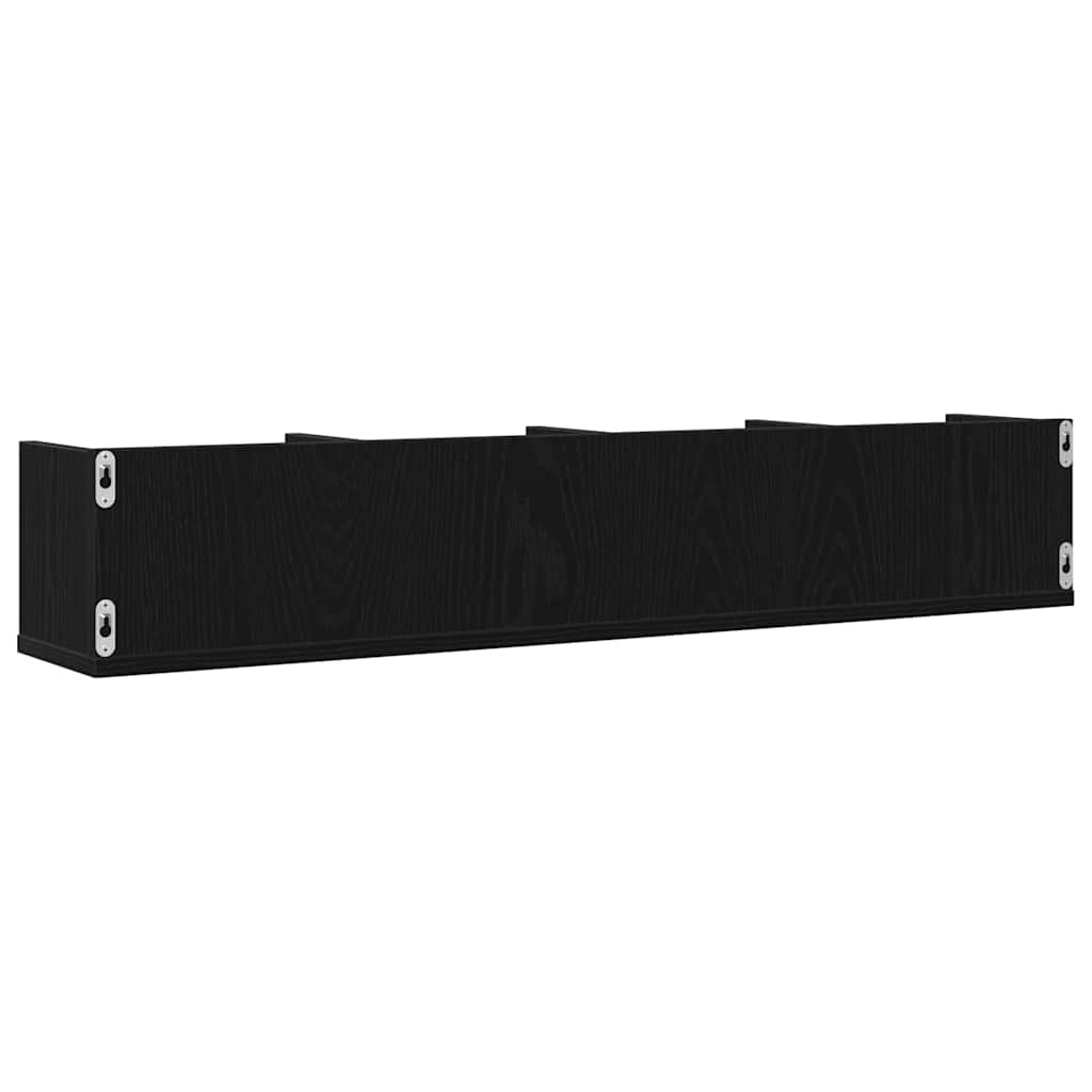 vidaXL Wall Shelf Black Oak 100 x 18 x 18 cm Engineered Wood