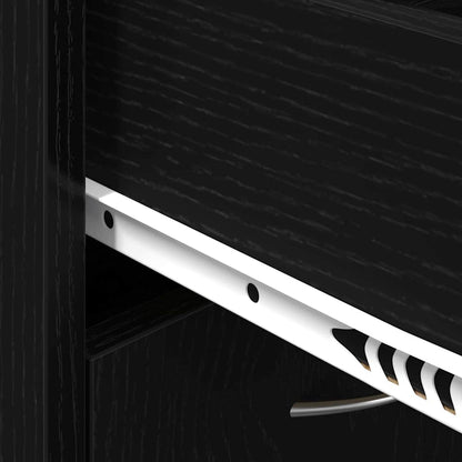 vidaXL Shoe Rack 60 x 35 x 84 cm Engineered Wood Black Oak