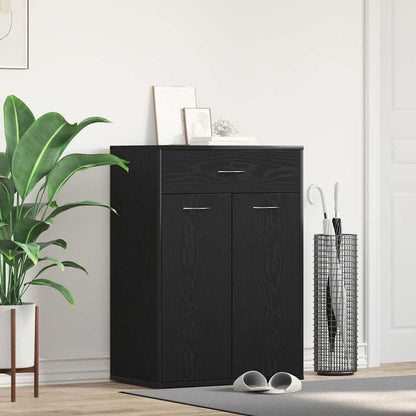 vidaXL Shoe Rack 60 x 35 x 84 cm Engineered Wood Black Oak