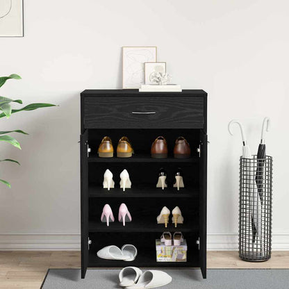 vidaXL Shoe Rack 60 x 35 x 84 cm Engineered Wood Black Oak