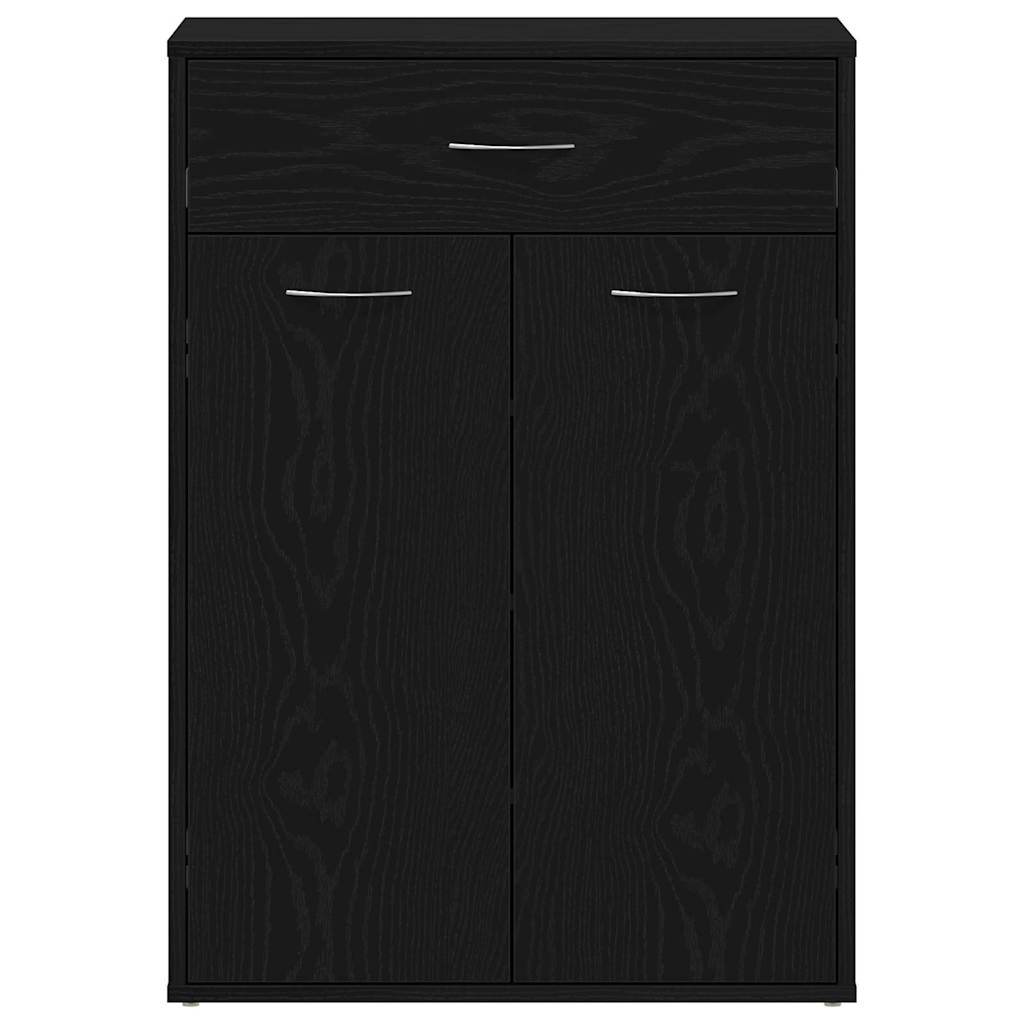 vidaXL Shoe Rack with Drawer Black Oak 60 x 35 x 84 cm Engineered Wood