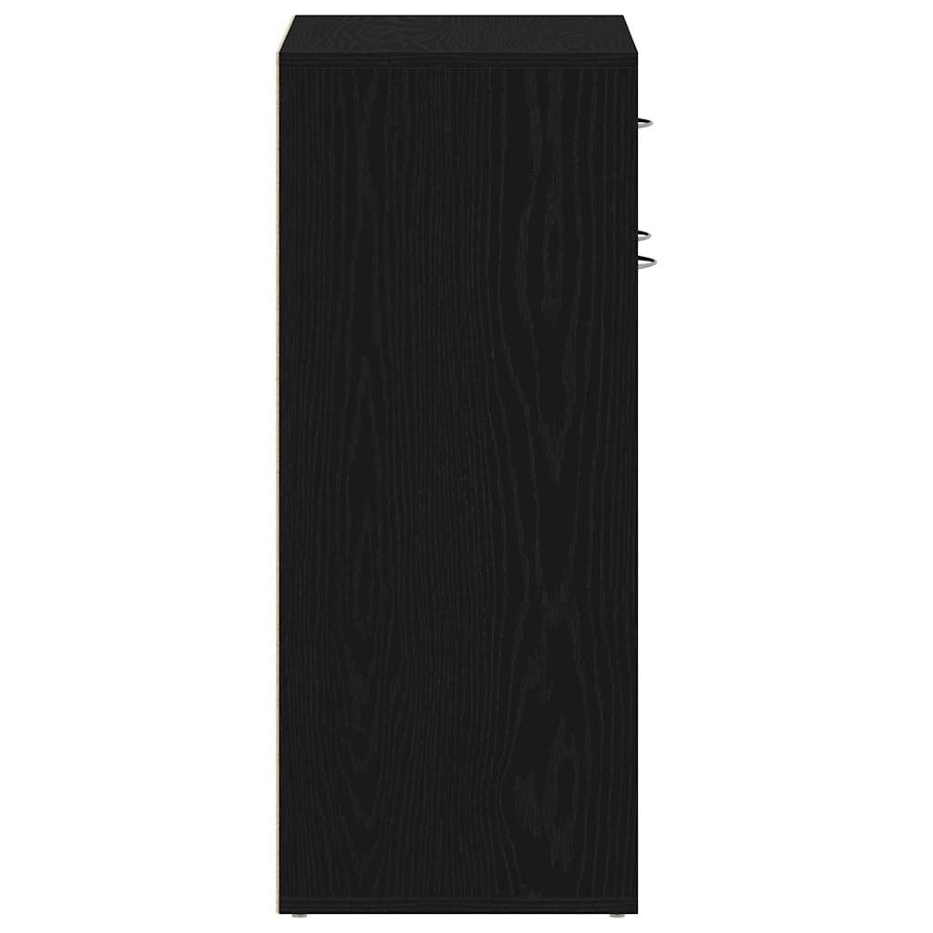 vidaXL Shoe Rack with Drawer Black Oak 60 x 35 x 84 cm Engineered Wood