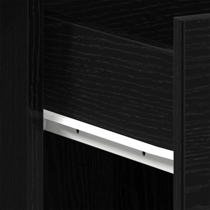 vidaXL Desk with Drawer Black Oak 100 x 50 x 76 cm Engineered Wood