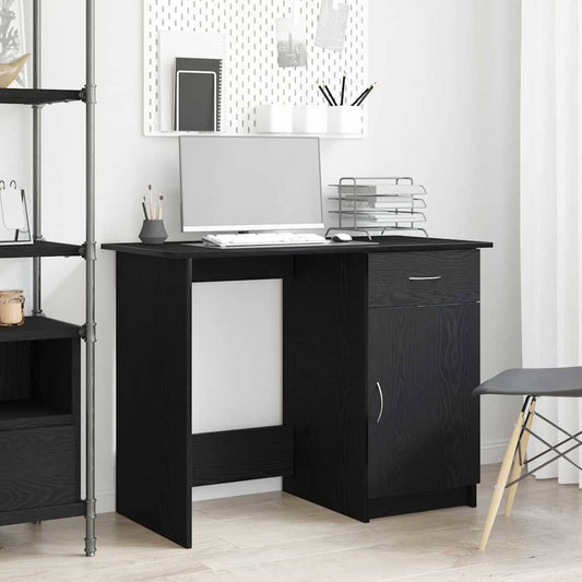 vidaXL Desk Black Oak Engineered Wood 100 x 50 x 76 cm