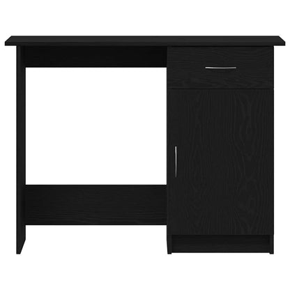 vidaXL Desk with Drawer Black Oak 100 x 50 x 76 cm Engineered Wood