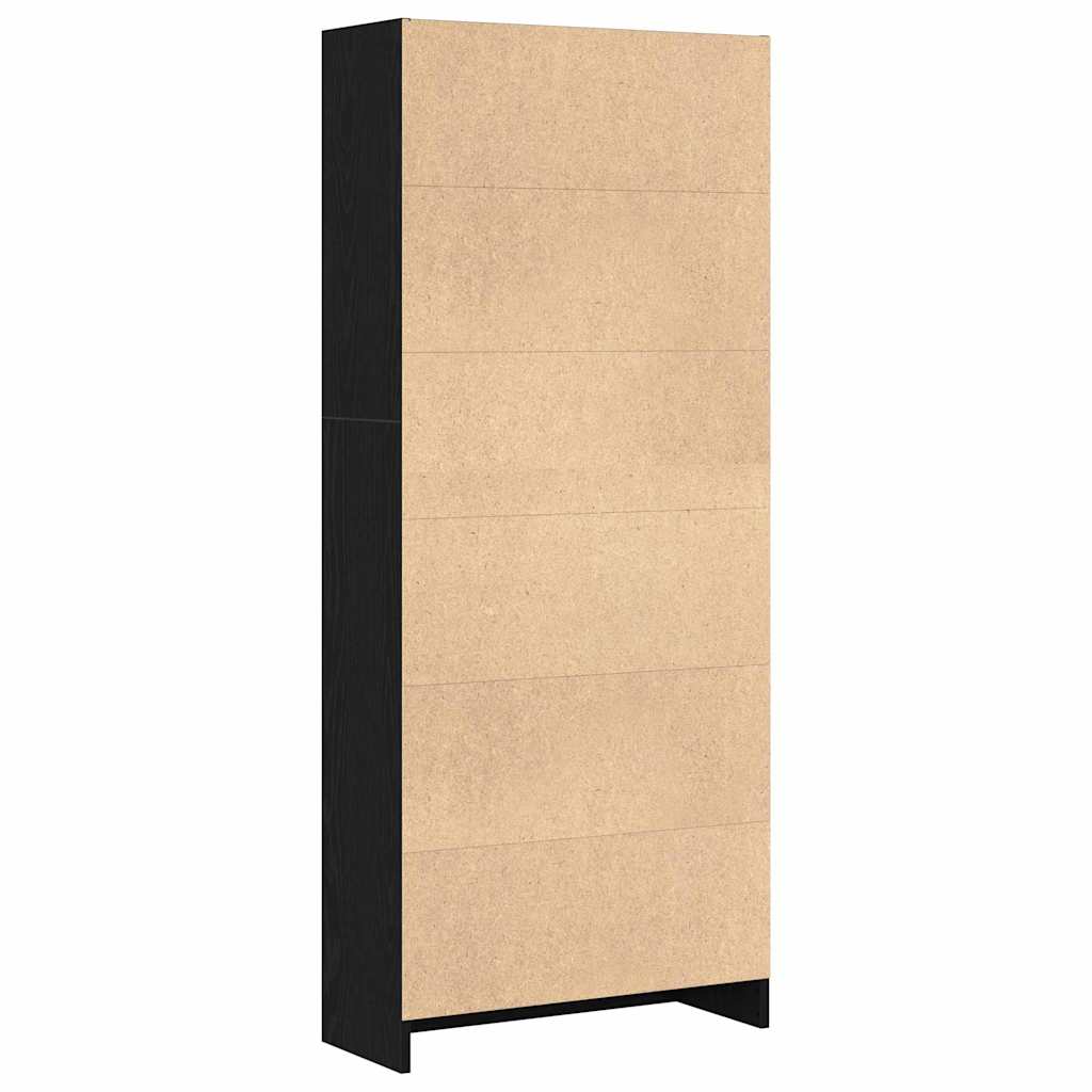 vidaXL Bookshelf 60 x 24 x 143 cm Engineered Wood Black Oak