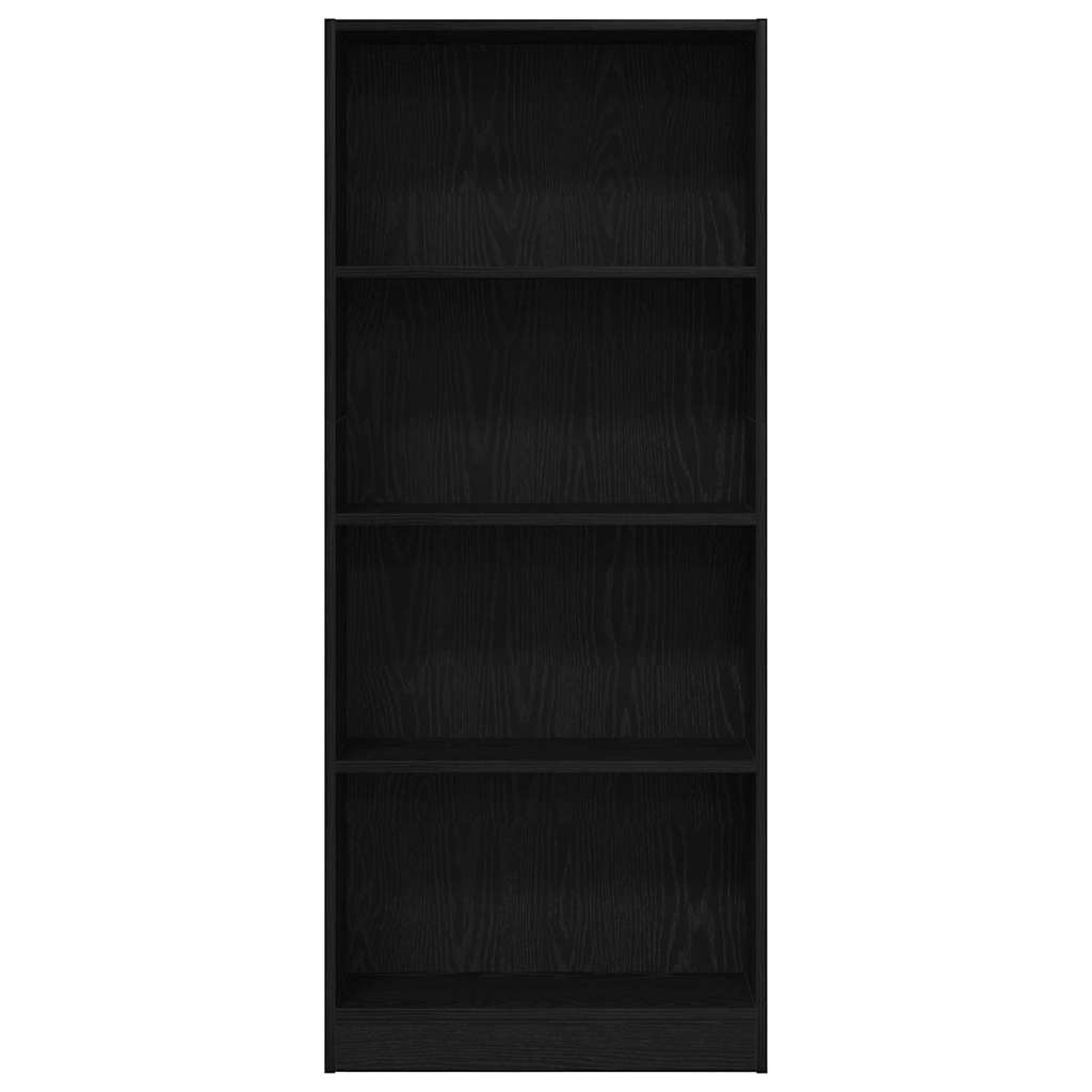 vidaXL Bookshelf 60 x 24 x 143 cm Engineered Wood Black Oak