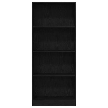 vidaXL Bookshelf 60 x 24 x 143 cm Engineered Wood Black Oak