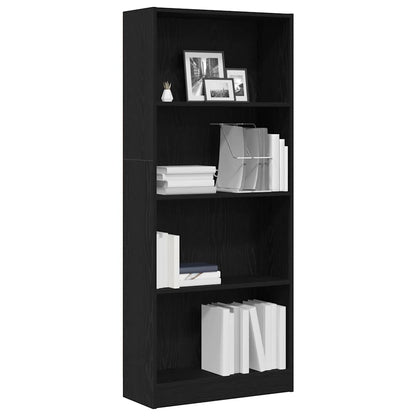 vidaXL Bookshelf 60 x 24 x 143 cm Engineered Wood Black Oak
