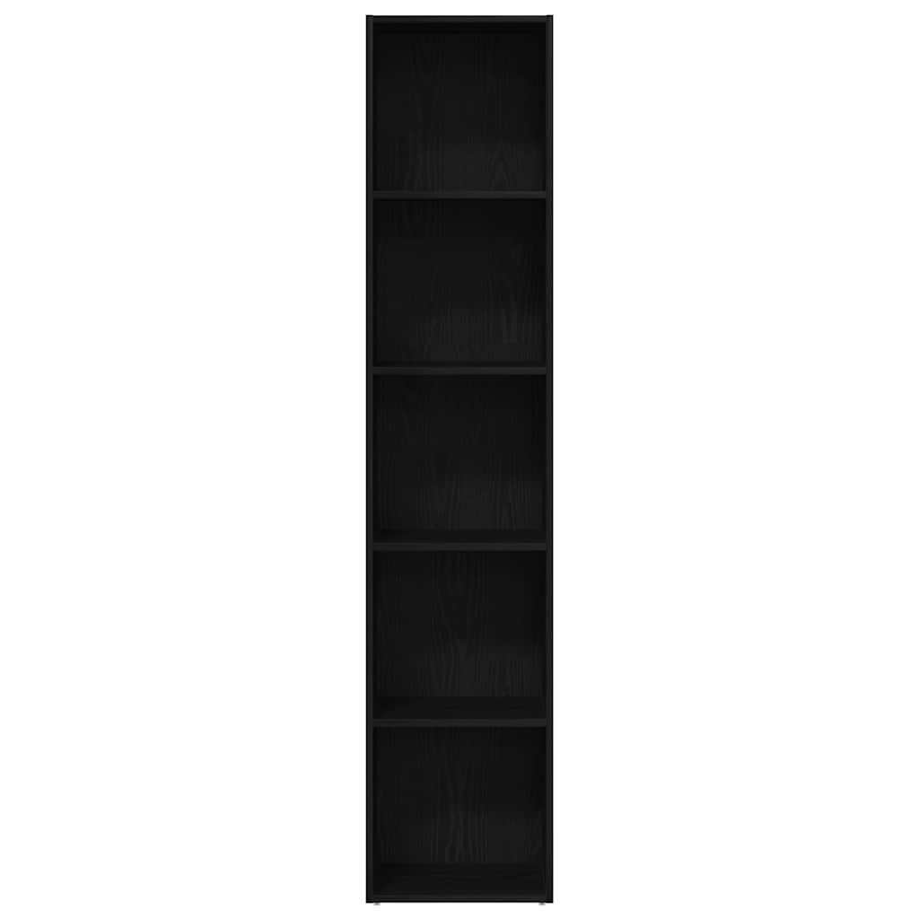 vidaXL Book Cabinet Black Oak 40x30x189 cm Engineered Wood