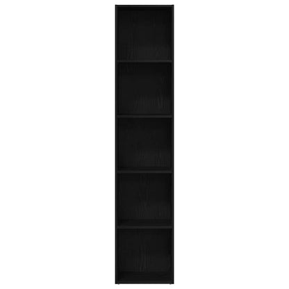 vidaXL Book Cabinet Black Oak 40x30x189 cm Engineered Wood