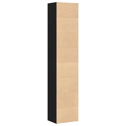 vidaXL Book Cabinet Black Oak 40x30x189 cm Engineered Wood