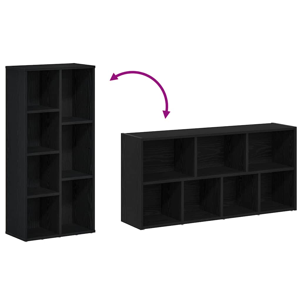 vidaXL Bookcase Black Oak 50x25x104 cm Engineered Wood