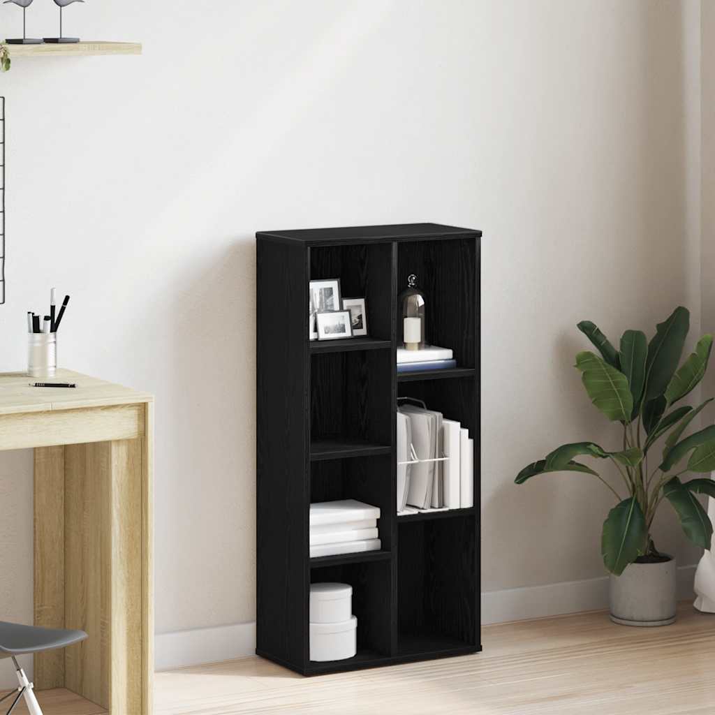 vidaXL Bookcase Black Oak 50x25x104 cm Engineered Wood